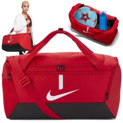 Torba sportowa Nike Academy Team Duffel treningowa ze wzmacnianym dnem 41L. Czerwone torby sportowe Nike, bez wzorów. Za 112.00 zł.