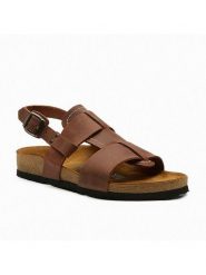Comfortfusse Skórzane sandały "Likya" w kolorze brązowym rozmiar: 42. Brązowe sandały damskie Comfortfüße, bez wzorów, z otwartym noskiem, bez obcasa, bez zapięcia. Za 260.99 zł.