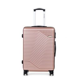 Walizka na kółkach Sapphire ST-140 złota - średnia M DUO. Niebieskie walizki SAPPHIRE, bez wzorów, z gumy, średnie. Za 259.00 zł.