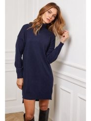 So Cachemire Sukienka dzianinowa "Abufera" w kolorze granatowym rozmiar: L. Niebieskie sukienki damskie So Cachemire, bez wzorów, z dzianiny, bez ramiączek. Za 140.86 zł.