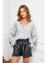 Joséfine Kardigan "Beegees" w kolorze jasnoszarym rozmiar: S. Szare kardigany damskie Joséfine, s, bez wzorów, ze splotem. Za 130.99 zł.