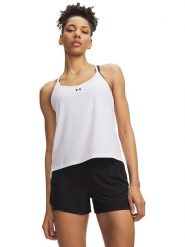 Under Armour Top sportowy w kolorze białym rozmiar: M. Białe koszulki sportowe damskie Under Armour, m, bez wzorów, bez ramiączek, outdoorowe. Za 79.95 zł.