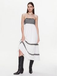 Pepe Jeans Sukienka codzienna Ariel PL953230 Écru Regular Fit. Sukienki damskie Pepe Jeans, bez wzorów, z bawełny, bez ramiączek. Za 299.99 zł.