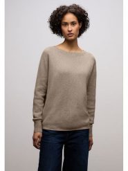 Street One Sweter w kolorze beżowym rozmiar: 40. Brązowe swetry klasyczne damskie Street One, z bawełny, bez kołnierzyka. Za 143.90 zł.