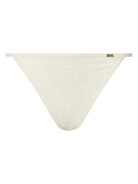 BOSS Stringi 50520383 Beżowy. Brązowe stringi Boss, bez wzorów, z syntetyku. Za 79.99 zł.