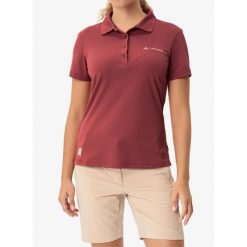 Koszulka polo damska Vaude Essential Polo Shirt. Czerwone bluzki damskie Vaude, bez wzorów, bez kołnierzyka, bez ramiączek. Za 198.99 zł.
