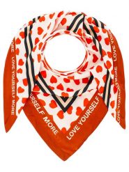 Zwillingsherz Chusta trójkątna "Hearts Allover" w kolorze czerwono-białym - 138 x 68 cm rozmiar: onesize. Białe chusty damskie Zwillingsherz, bez wzorów, z materiału. Za 63.95 zł.