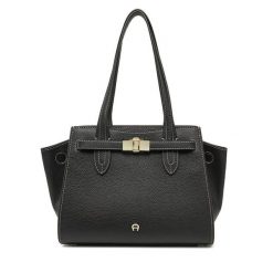 Torebka Aigner. Czarne torebki klasyczne damskie Aigner, bez dodatków. Za 2,889.00 zł.