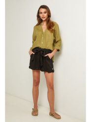 Fleur de Lin Bluzka w kolorze khaki rozmiar: S. Brązowe bluzki damskie Fleur de Lin, s, bez wzorów, ze lnu, bez kołnierzyka, bez ramiączek. Za 169.45 zł.