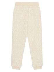 Guess Spodnie dresowe J5YQ13 KAD74 Beżowy Regular Fit. Brązowe spodnie dresowe dziewczęce Guess, z aplikacjami, z bawełny. Za 139.99 zł.