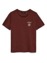 Vero Moda Koszulka w kolorze brązowym rozmiar: M. Brązowe bluzki damskie Vero Moda, m, bez wzorów, z bawełny, bez kołnierzyka, bez ramiączek. Za 56.79 zł.