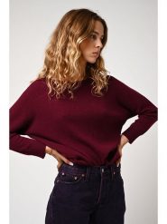 AUTHENTIC CASHMERE Kaszmirowy sweter "Goléon" w kolorze bordowym rozmiar: M. Czerwone swetry klasyczne damskie AUTHENTIC CASHMERE, m, z kaszmiru, bez kołnierzyka. Za 381.24 zł.