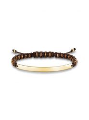 Thomas Sabo Bransoletka w kolorze ciemnobrązowymi - dł. 21 cm rozmiar: onesize. Brązowe bransoletki damskie thomas sabo, srebrne. Za 175.67 zł.