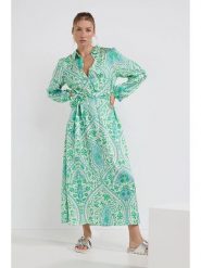 Josephine & Co Sukienka "Dahlia" w kolorze zielono-niebiesko-kremowym rozmiar: 36. Brązowe sukienki damskie Josephine & Co, bez wzorów, z tkaniny, bez ramiączek. Za 316.99 zł.