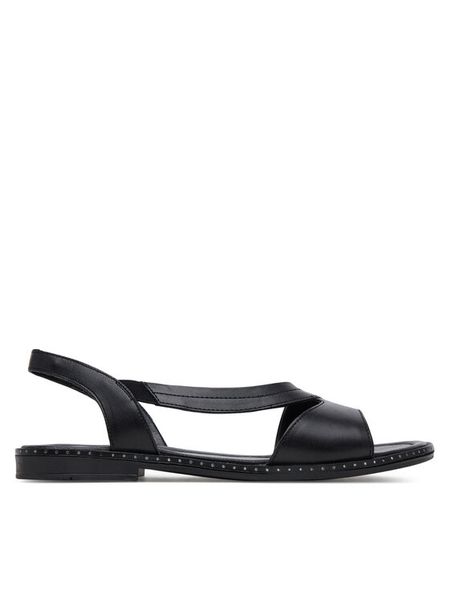 Lasocki Sandały WI23-FOXI-95 Czarny. Czarne sandały damskie Lasocki, bez wzorów, ze skóry, bez obcasa, na płaskiej podeszwie, bez zapięcia. Za 149.99 zł.