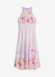 Sukienka midi z drapowaniem. Fioletowe sukienki damskie bonprix, bez wzorów, bez ramiączek. Za 129.99 zł.