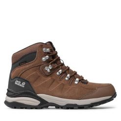 Trekkingi Jack Wolfskin. Brązowe obuwie trekkingowe damskie Jack Wolfskin, bez zapięcia. Za 429.99 zł.
