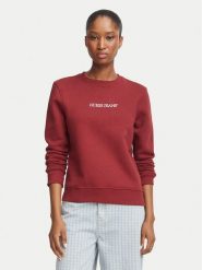 Guess Bluza W4YQ10 KC811 Bordowy Regular Fit. Czerwone bluzy damskie Guess, xs, z aplikacjami, z bawełny, bez kaptura. Za 269.99 zł.