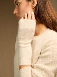 Perfect Cashmere Kaszmirowe mitenki "Juliana" w kolorze kremowym rozmiar: onesize. Brązowe rękawiczki damskie Perfect Cashmere, bez wzorów, z kaszmiru. Za 130.99 zł.