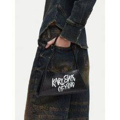Torebka Karl Lagerfeld Jeans. Czarne torebki klasyczne damskie Karl Lagerfeld Jeans, z jeansu, bez dodatków. Za 505.99 zł.