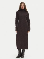 Tommy Hilfiger Sukienka dzianinowa WW0WW46429 Brązowy ciemny Slim Fit. Brązowe sukienki damskie Tommy Hilfiger, bez wzorów, z dzianiny, bez ramiączek. Za 949.99 zł.