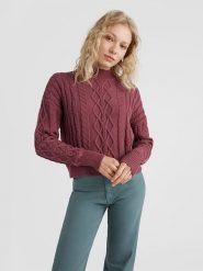 O'Neill Sweter "Cable Knit" w kolorze fioletowym rozmiar: L. Różowe swetry klasyczne damskie O'Neill, l, z bawełny, bez kołnierzyka. Za 118.84 zł.