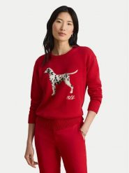 LAUREN RALPH LAUREN Sweter 200B27843001 Czerwony Relaxed Fit. Czerwone swetry klasyczne damskie Lauren Ralph Lauren, s, z bawełny, bez kołnierzyka. Za 1,018.99 zł.
