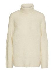 Pieces Sweter w kolorze kremowym rozmiar: S. Brązowe golfy damskie Pieces, s, z wełny, bez kołnierzyka. Za 74.63 zł.