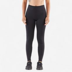 Legginsy do biegania damskie Kiprun Run 500 Comfort. Czarne legginsy damskie KIPRUN, xl, bez wzorów, z elastanu. Za 99.99 zł.