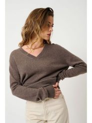 AUTHENTIC CASHMERE Kaszmirowy sweter "Gardorina" w kolorze brązowym rozmiar: XXL. Brązowe swetry klasyczne damskie AUTHENTIC CASHMERE, xxl, z kaszmiru, bez kołnierzyka. Za 370.71 zł.