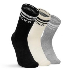 Skarpetki sportowe trójpak Fitness Siroko Tribe. Czarne skarpetki damskie SIROKO, bez wzorów, z tkaniny. Za 50.00 zł.