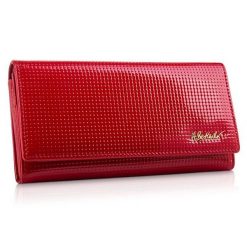 Portfel skórzany BETLEWSKI BPD-DT-100 CZERWONY. Czerwone portfele damskie Betlewski, bez wzorów, ze skóry. Za 139.99 zł.