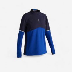 Bluza piłkarska damska Kipsta T500. Niebieskie bluzy damskie KIPSTA, s, bez wzorów, z materiału, bez kaptura. Za 59.99 zł.