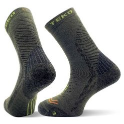 Skarpety sportowe z wełną merino Teko ecoHIKE Discovery Light Half Cushion 2.0. Zielone skarpetki damskie TEKO, bez wzorów, z wełny. Za 70.00 zł.