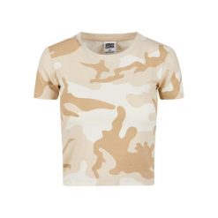 T-shirt Damski Camo Cropped. Brązowe t-shirty damskie Urban Classics, s, bez wzorów, bez kołnierzyka. Za 49.99 zł.