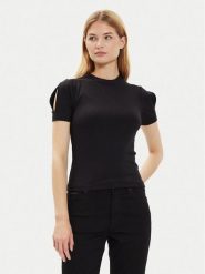 Calvin Klein T-Shirt K20K207322 Czarny Slim Fit. Czarne t-shirty damskie Calvin Klein, l, bez wzorów, bez kołnierzyka. Za 179.99 zł.