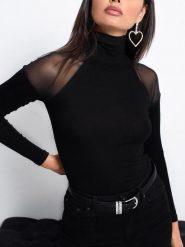 Milan Kiss Koszulka w kolorze czarnym rozmiar: XL. Czarne bluzki damskie Milan Kiss, xl, bez wzorów, bez kołnierzyka, bez ramiączek. Za 97.28 zł.