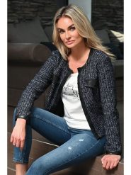 Bleu d'Azur Koszulka "Chloe" w kolorze białym rozmiar: 36. Białe bluzki damskie Bleu d'Azur, w ażurowe wzory, bez kołnierzyka, bez ramiączek. Za 87.81 zł.