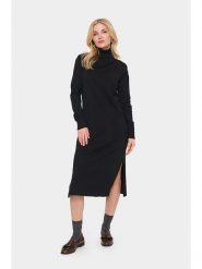 SAINT TROPEZ Sukienka dzianinowa "Mila" w kolorze czarnym rozmiar: XL. Czarne sukienki damskie Saint Tropez, bez wzorów, z dzianiny, bez ramiączek. Za 173.99 zł.