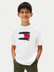 Tommy Hilfiger T-Shirt Flag Archive KB0KB10111 Biały Regular Fit. Białe t-shirty i koszulki chłopięce Tommy Hilfiger, bez wzorów, z bawełny, bez kołnierzyka, bez ramiączek. Za 129.99 zł.