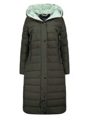 Geographical Norway Płaszcz pikowany w kolorze khaki rozmiar: M. Brązowe płaszcze damskie Geographical Norway, m, bez wzorów, bez kaptura. Za 271.67 zł.