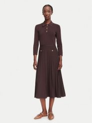 MICHAEL Michael Kors Sukienka dzianinowa MT683J3BFD Brązowy ciemny Slim Fit. Brązowe sukienki damskie MICHAEL Michael Kors, bez wzorów, z dzianiny, bez ramiączek. Za 1,329.00 zł.