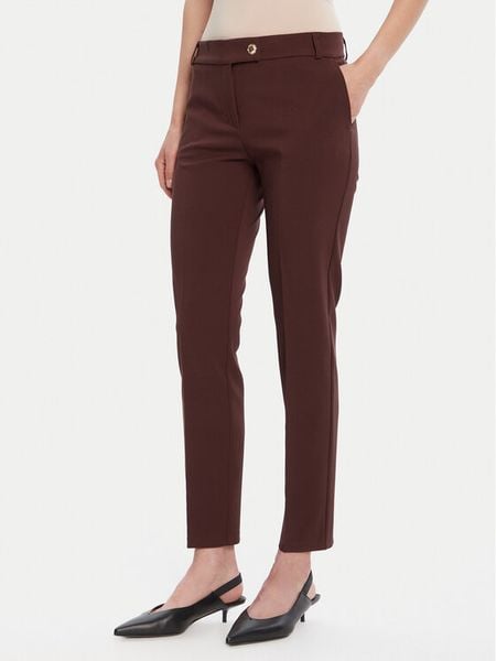 Rinascimento Chinosy CFC0126225003 Brązowy Slim Fit. Brązowe spodnie materiałowe damskie Rinascimento, bez wzorów, z syntetyku. Za 239.99 zł.