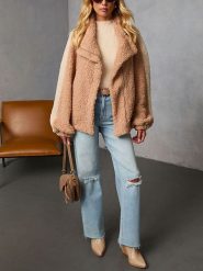 LA Angels Kurtka polarowa w kolorze beżowym rozmiar: S. Brązowe kurtki damskie LA Angels, s, bez wzorów, z polaru, bez kaptura. Za 217.99 zł.