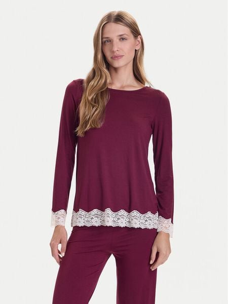 United Colors Of Benetton Koszulka piżamowa 3Z123M07X Bordowy Regular Fit. Czerwone koszule nocne i halki United Colors Of Benetton, bez wzorów, z wiskozy, bez ramiączek. Za 89.99 zł.