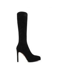Nine West Kozaki CEO-DALAL-01 Czarny. Czarne kozaki damskie Nine West, z materiału, bez obcasa, na szpilce, bez zapięcia. Za 359.99 zł.