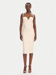 Elisabetta Franchi Sukienka koktajlowa AB85052E2 193 Beżowy Regular Fit. Brązowe sukienki damskie Elisabetta Franchi, bez wzorów, z syntetyku, wizytowe, bez ramiączek. Za 1,899.00 zł.