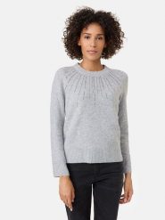 Gerry Weber Sweter w kolorze szarym rozmiar: 40. Szare swetry klasyczne damskie Gerry Weber, z wełny, bez kołnierzyka. Za 171.28 zł.