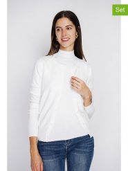 William de Faye 2-częściowy zestaw w kolorze białym rozmiar: 40. Białe golfy damskie William de Faye, bez wzorów, z kaszmiru, bez ramiączek. Za 173.99 zł.