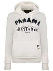 Maison Montaigne Bluza "Guliamai" w kolorze białym rozmiar: L. Białe bluzy damskie Maison Montaigne, l, bez wzorów, z kapturem. Za 96.60 zł.